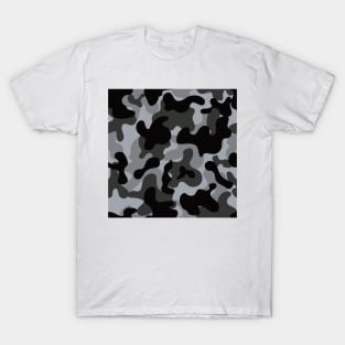 BLACK AND GRAY CAMOUFLAGE T-Shirt